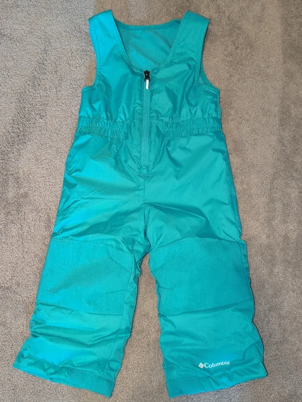 Columbia Kids Teal Snow Overalls. Size 2T